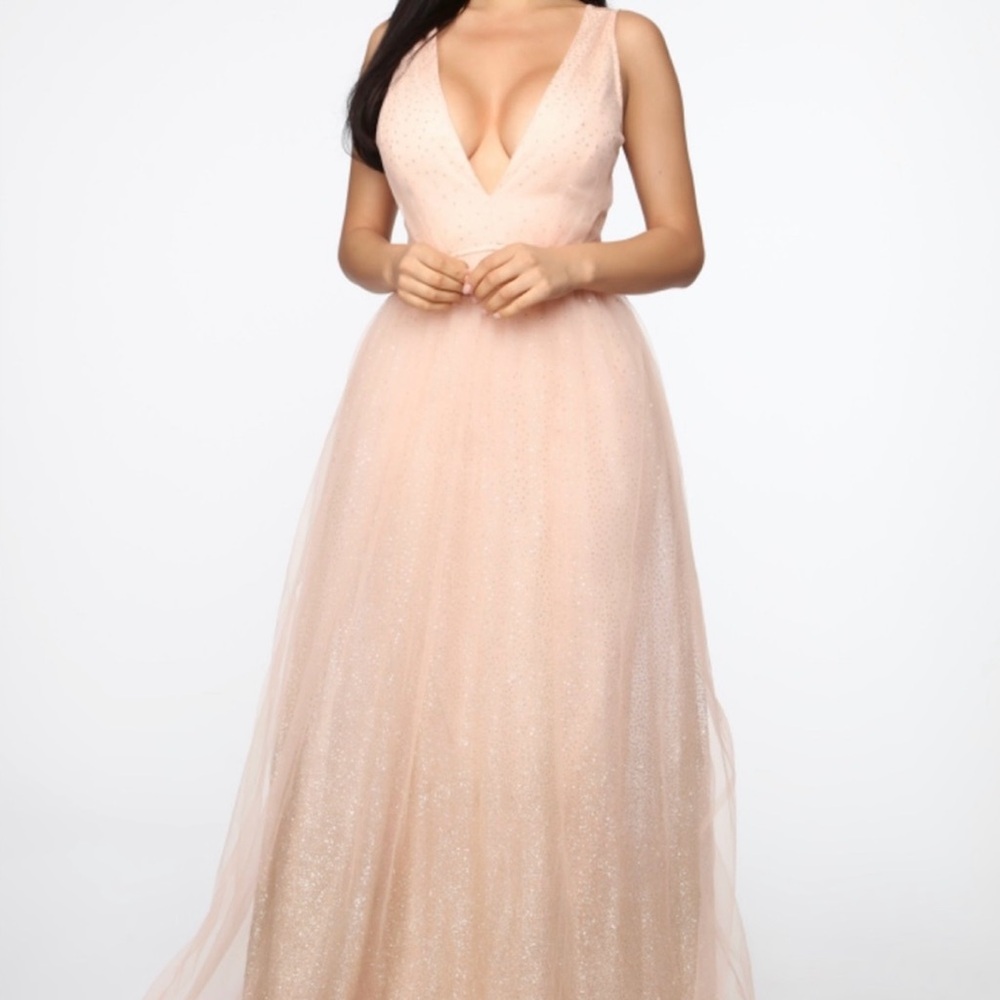 Elegant Cream Evening Gown